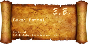 Beksi Bartal névjegykártya